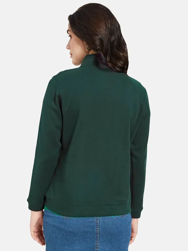 METTLE Women Green Sweatshirt