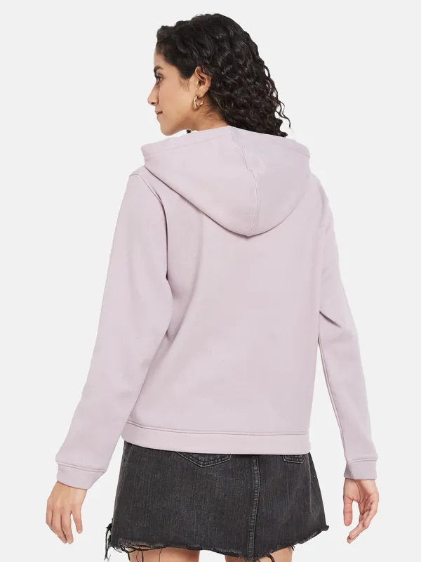 METTLE Women Purple Hooded Sweatshirt