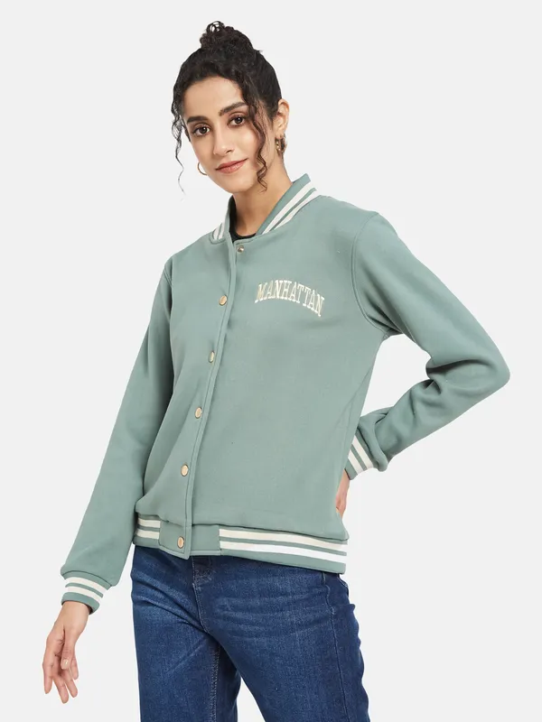 METTLE Women Green Sweatshirt