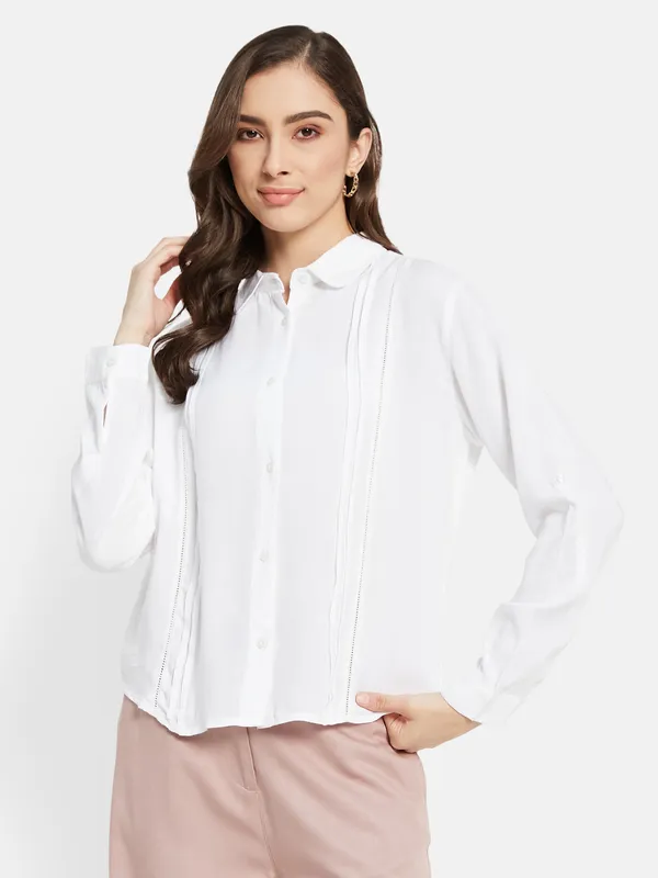 Button Down Shirt with Cuffed Sleeve