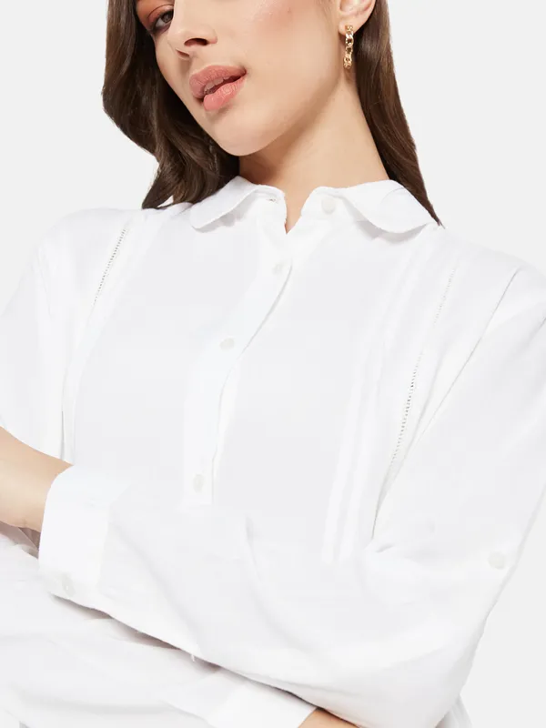 Button Down Shirt with Cuffed Sleeve