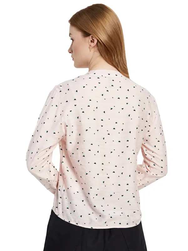 All Over Print Mandarin Collar Shirt