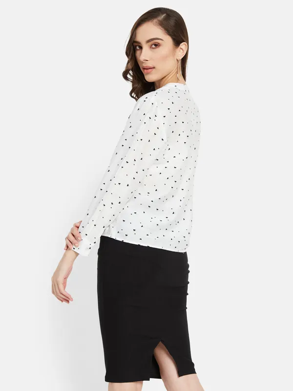 All Over Print Mandarin Collar Shirt