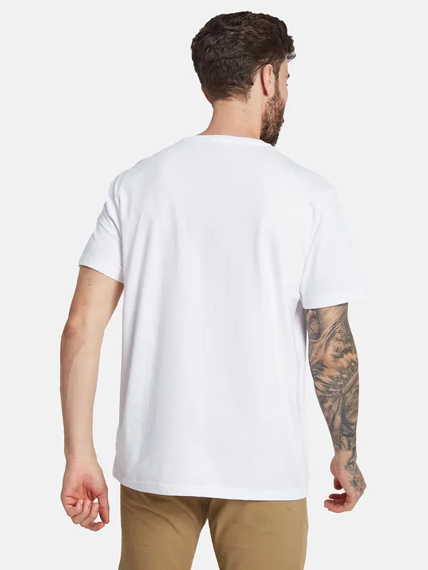 Octave Round Neck Short Sleeves Typography Printed Regular Fit Cotton T-shirt