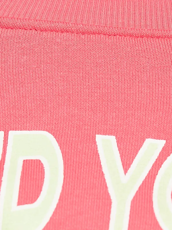 METTLE Girls Pink Printed Sweatshirt