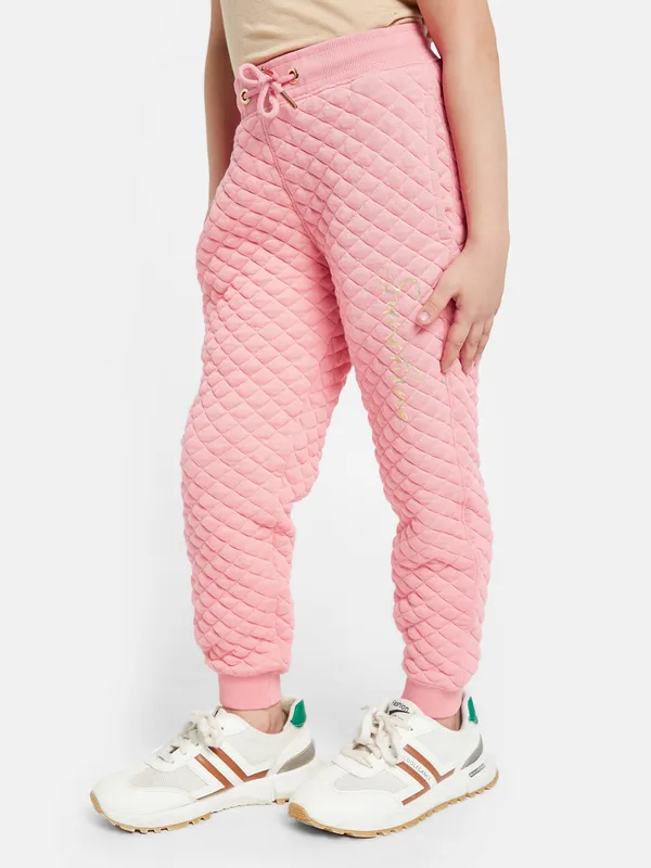 METTLE Girls Textured Mid-Rise Joggers