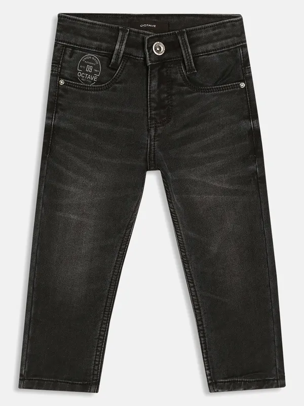 Octave Boys Black Light Fade Stretchable Cotton Jeans