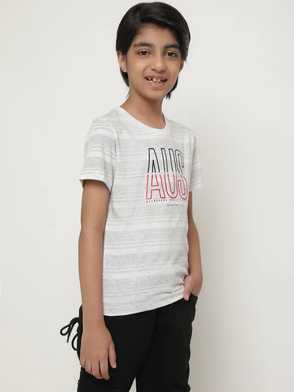 Octave Boys Typography Printed Cotton T-Shirt