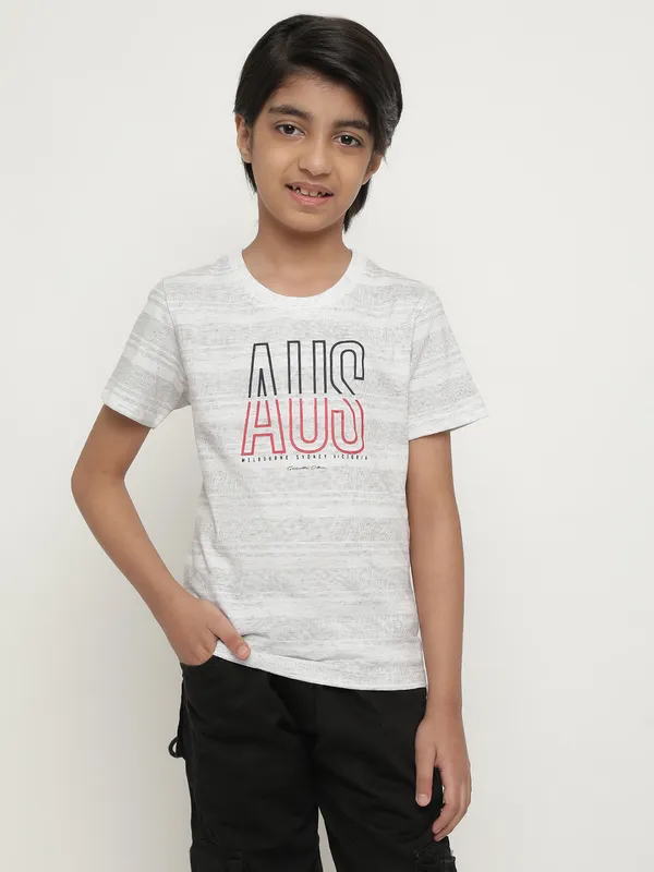 Octave Boys Typography Printed Cotton T-Shirt