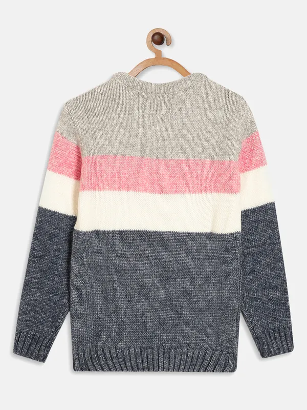 Boys Colourblocked Pullover Sweaters