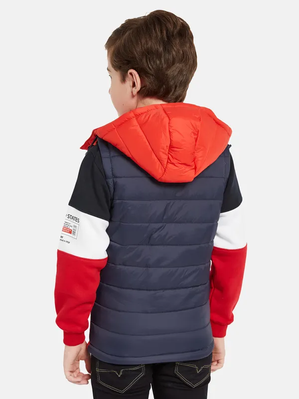 Octave Boys Red Colourblocked Padded Jacket