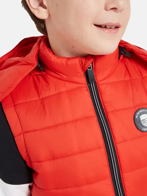 Octave Boys Red Colourblocked Padded Jacket