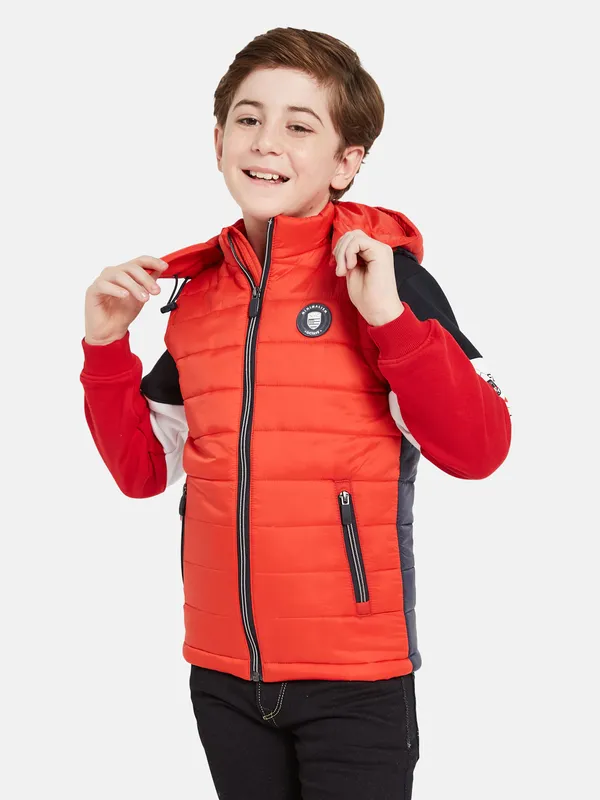 Octave Boys Red Colourblocked Padded Jacket