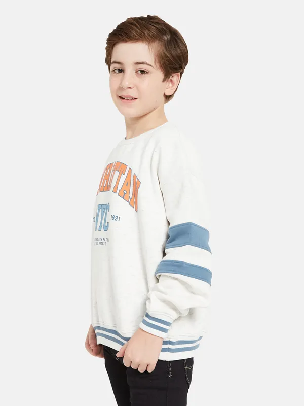 Octave Boys White Printed Sweatshirt