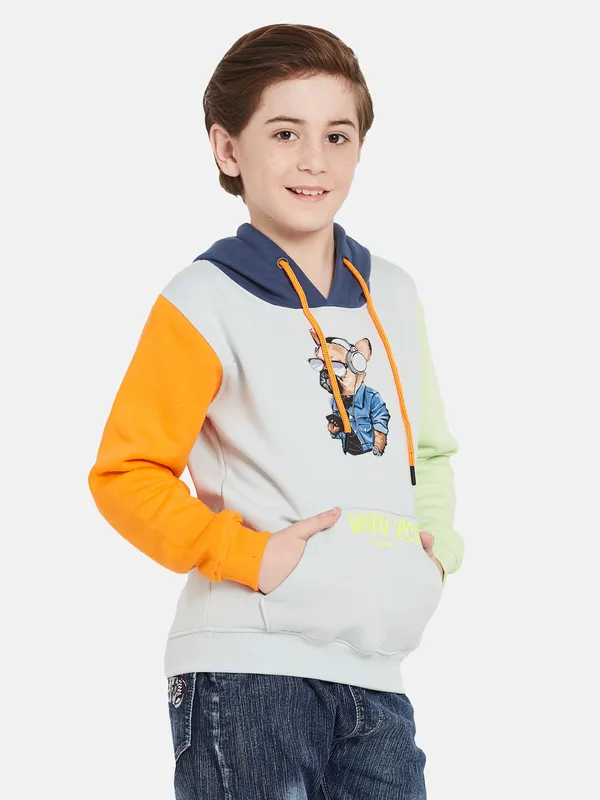 Octave Boys Graphic Printed Hooded Fleece Pullover Sweatshirt