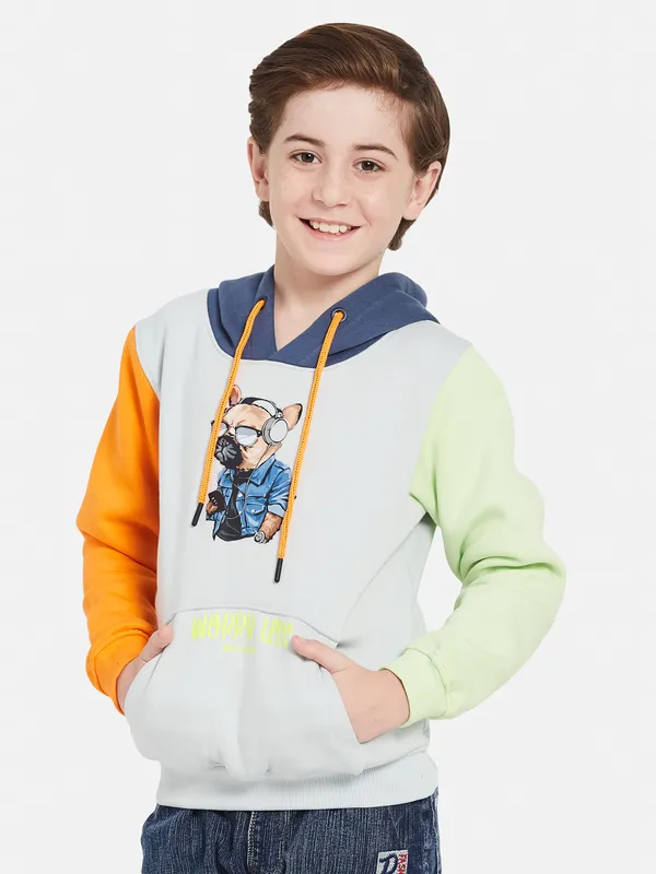 Octave Boys Graphic Printed Hooded Fleece Pullover Sweatshirt