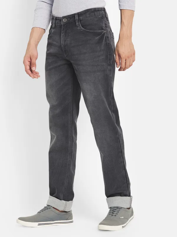 Octave Men Grey Straight Fit Stretchable Jeans
