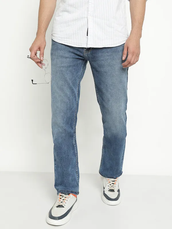 Octave Men Mid-Rise Light Shade Light Fade Stretchable Jeans