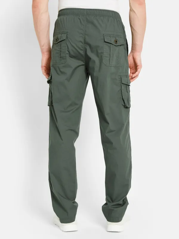 Octave Men Mid-Rise Cotton Cargo Track Pants