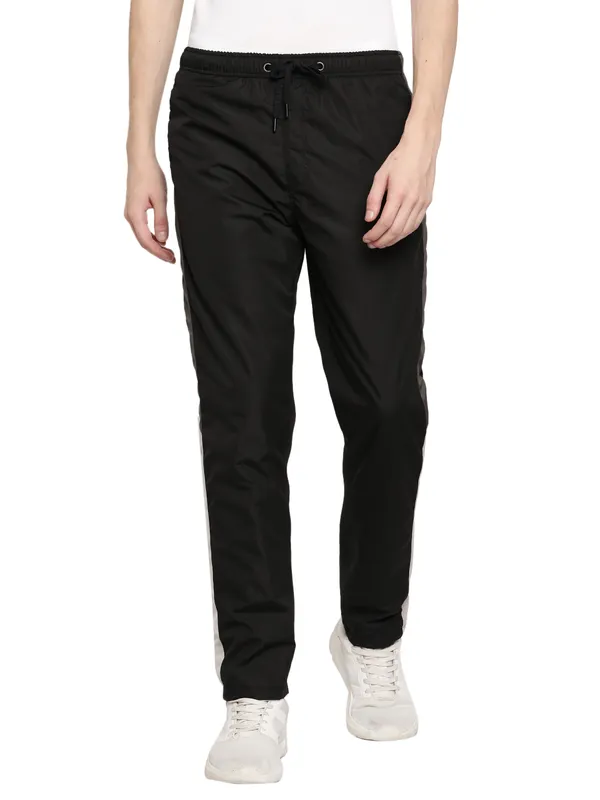 Octave Men Black Cotton Track Pants