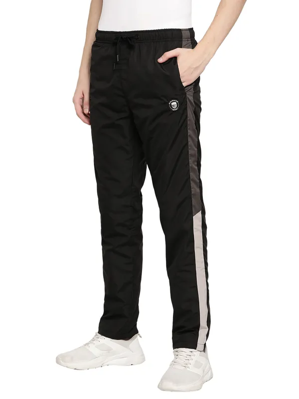 Octave Men Black Cotton Track Pants