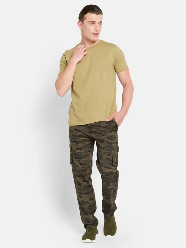 Octave Men Camouflage Printed Cotton Track Pants