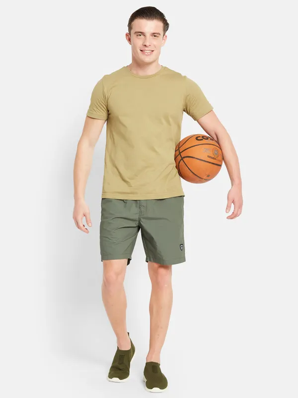 Octave Men Mid Rise Cotton Sports Shorts