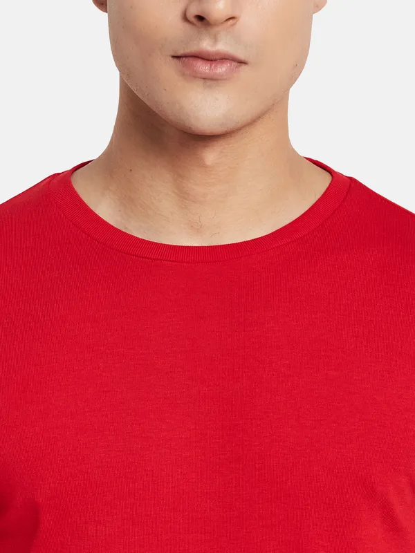 METTLE Men Red Raw Edge T-shirt