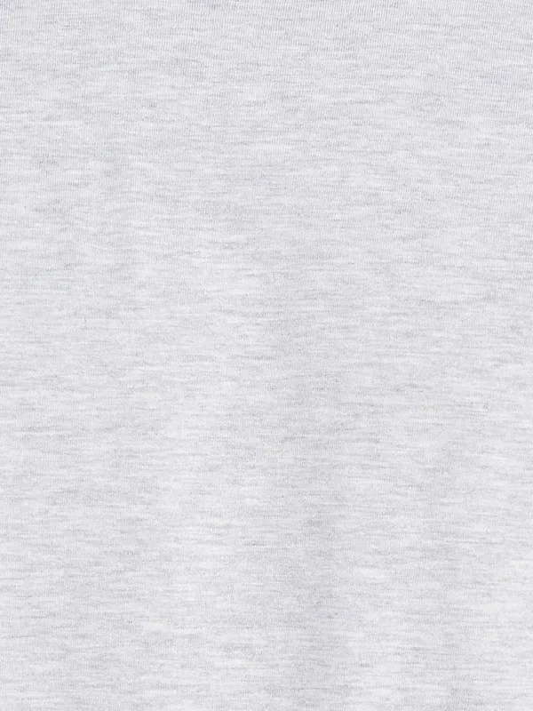 METTLE Men Grey Solid Cotton T-shirt