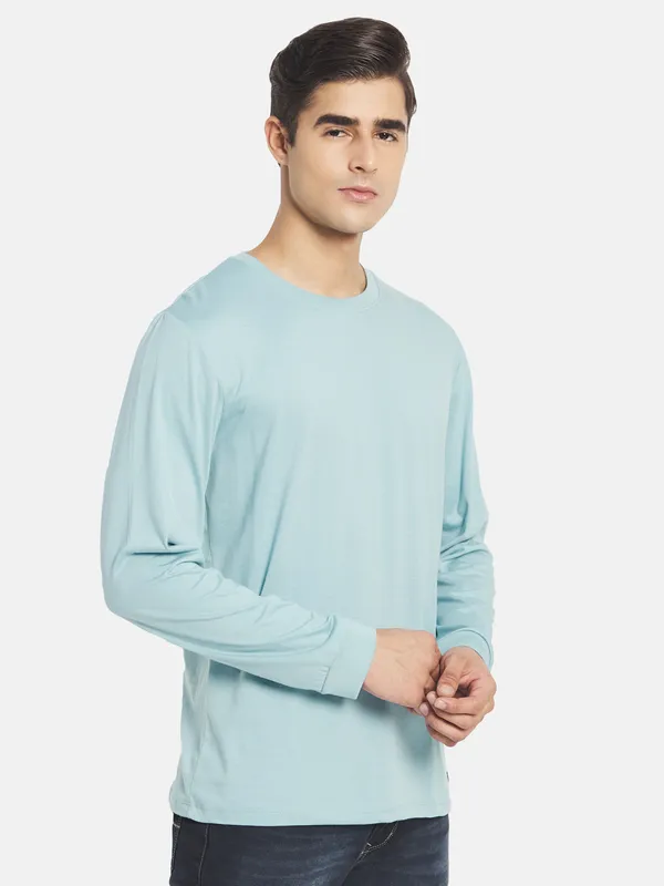 METTLE Men Blue Applique T-shirt