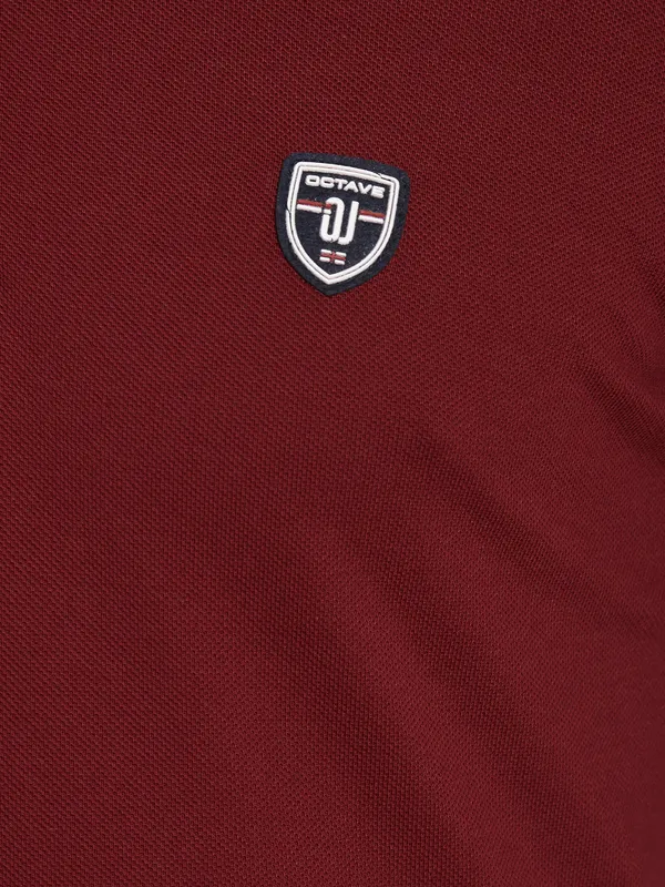 Octave Men Maroon Polo Collar T-shirt