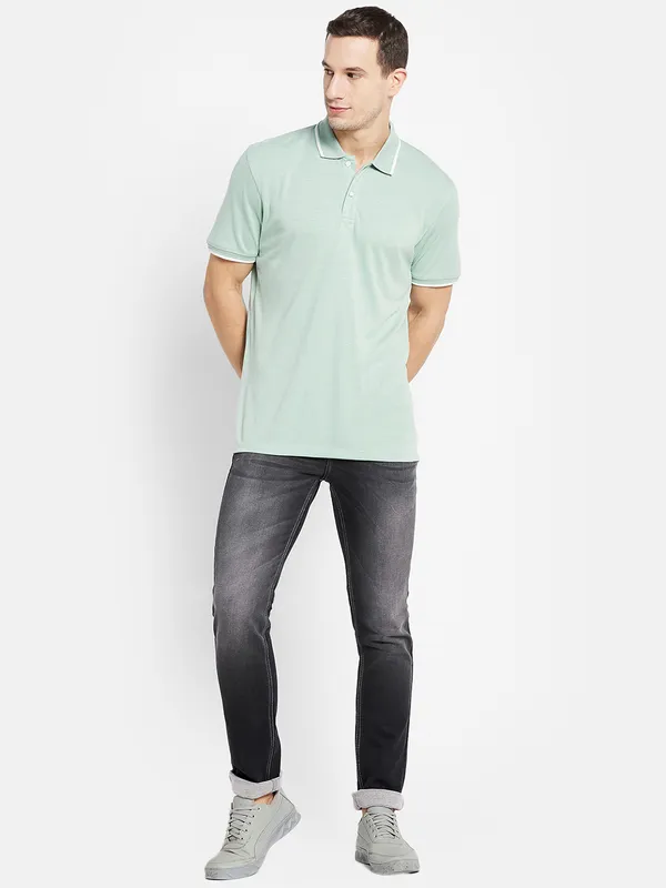 Men MISTY GREEN T-SHIRT