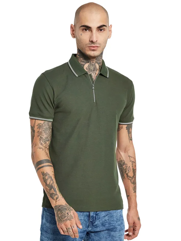 Octave Polo Collar Cotton T-Shirt