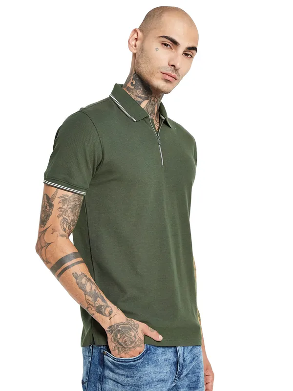 Octave Polo Collar Cotton T-Shirt