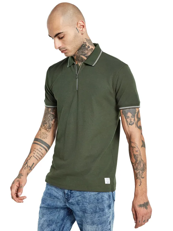 Octave Polo Collar Cotton T-Shirt