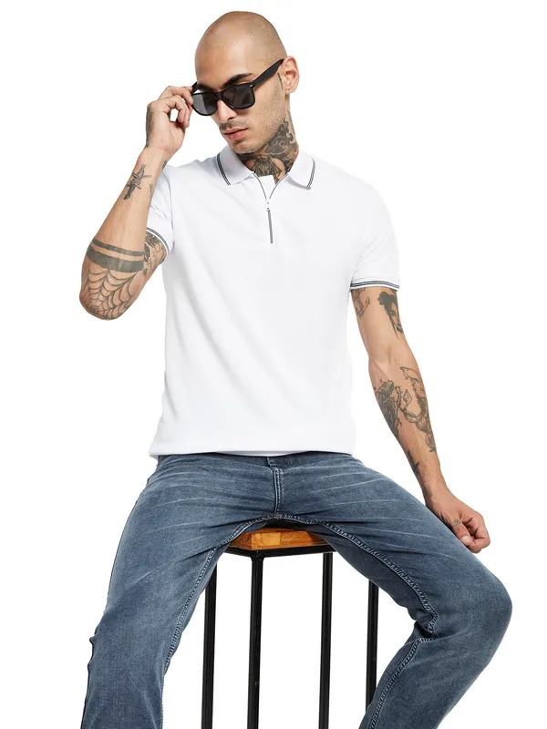 Octave Polo Collar Cotton T-shirt