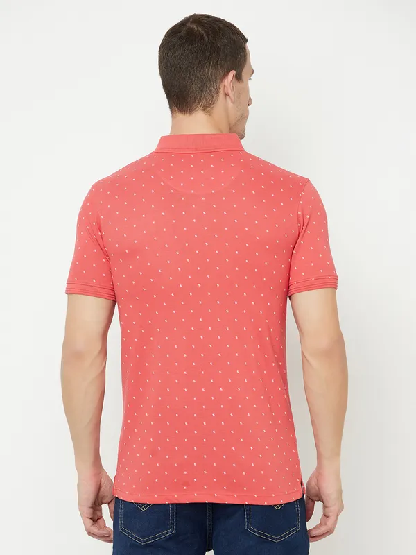 Octave Men Coral Polo Collar T-shirt