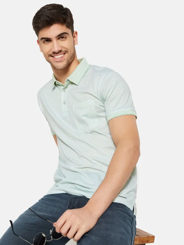 Textured Fabric Polo T-Shirt