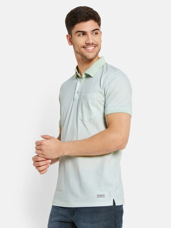 Textured Fabric Polo T-Shirt