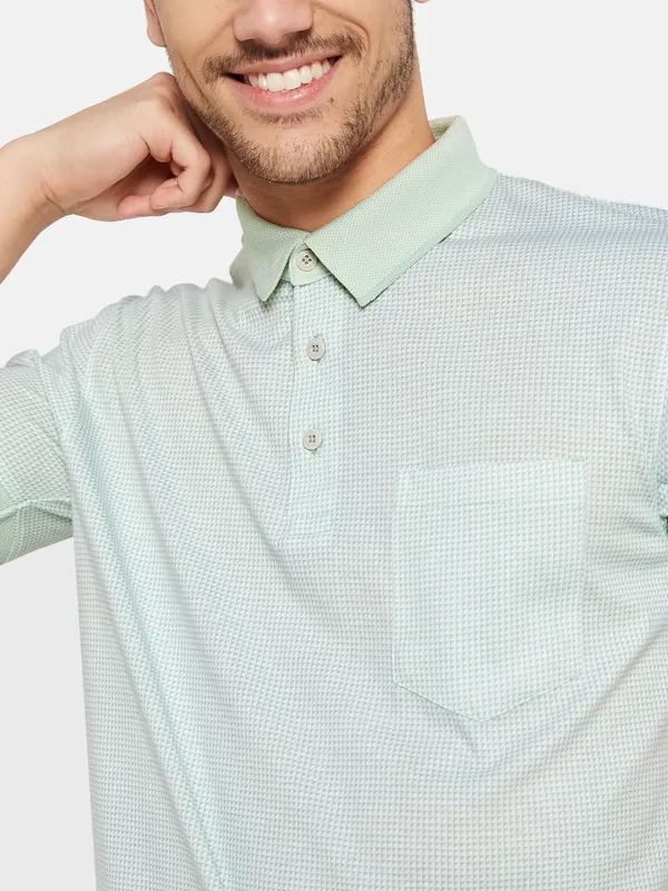 Textured Fabric Polo T-Shirt