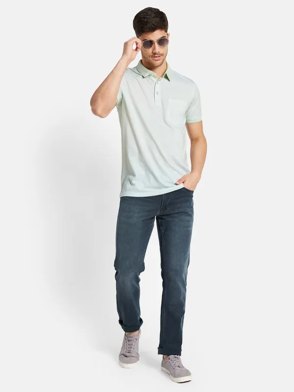 Textured Fabric Polo T-Shirt