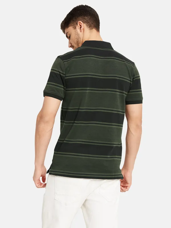 Stripes Print Polo T-Shirt