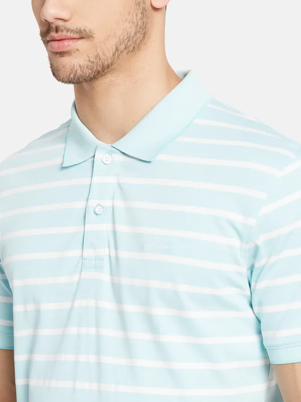 Horizontal Stripes Print Polo T- Shirt