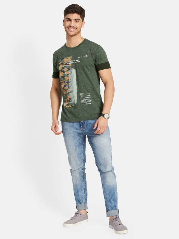 Camoflauge Graphic Print T-shirt