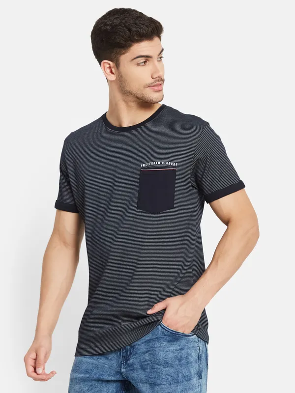 Basic Stripes T-shirt with Chest Pocket