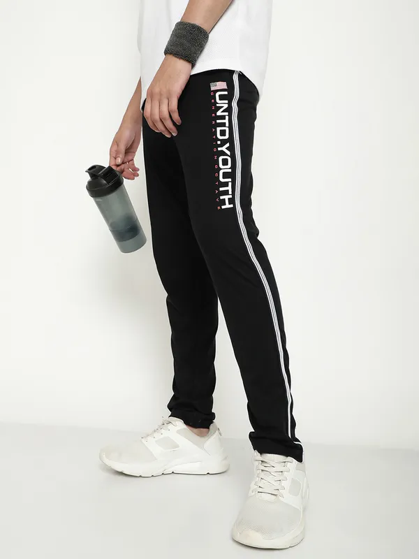 Octave Men Typography Printed Cotton Track Pants