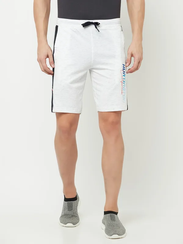 Octave Men White Striped Shorts