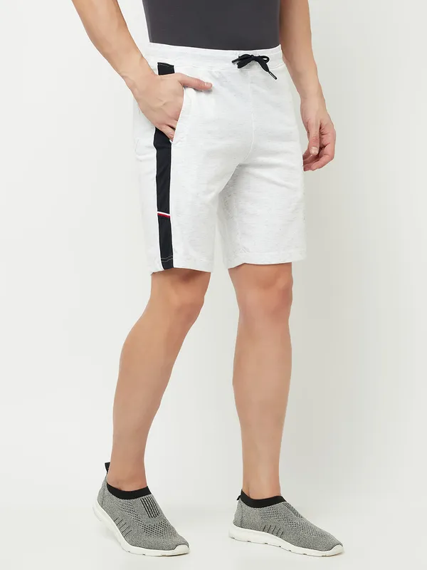 Octave Men White Striped Shorts