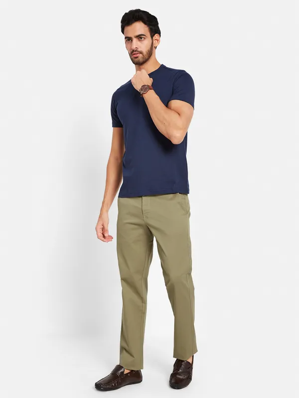 Octave Men Mid-Rise Cotton Chinos