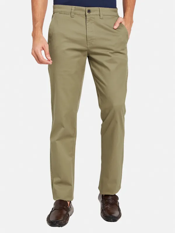 Octave Men Mid-Rise Cotton Chinos